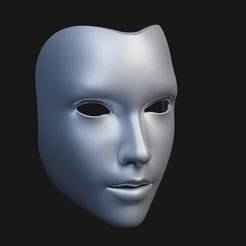 Stylized Human Face Mask for 3D Printing – Halloween, Cosplay & Costume Accessory