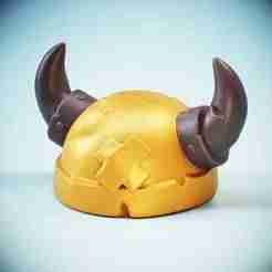 Stylized Viking Helmet life-size - Piece by Piece Printing - Stylized Viking Helmet life-size - Piece by Piece Printing