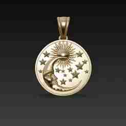 Sun, Moon, and Stars Medallion / Médaillon Soleil, Lune et Étoiles