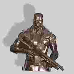 Terminator Inspired 3D STL Bust – Futuristic Cyborg Soldier