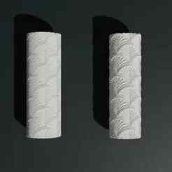 Textured roller / clay roller for modeling paste, clay, polymer clay, dough - Art Deco V1