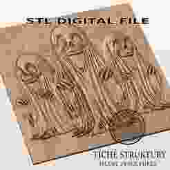 Three Ghostly Figures – Halloween Horror Relief – 3D STL Model