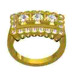 Three Stone Solitaire Engagement Ring