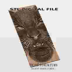 Tiger Head – Stylized Animal Relief – 3D STL Model for CNC Carving, Digital Download