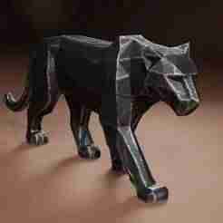 Tiger low-poly figurine