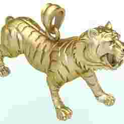 Tiger pendant -  Mens pendant - N855