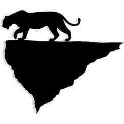 tiger walking along the edge of a cliff 1 - 2D/3D Wall Art STL+SVG For CNC Router, Plasma, Waterjet, Laser & 3D Printer