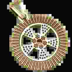 Tire Circle Pendant – 3D Printable Model | Gold Jewelry Design