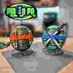 TMNT Display shells Leo and Mike Multi-Part
