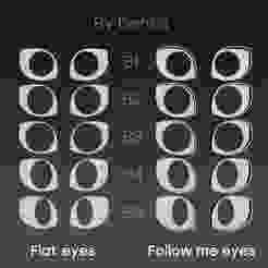 Toony Fursuit Eyes set - 10 Versions B style (Flat & Follow-Me)