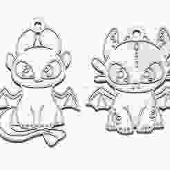 Toothless Toothless and Luminous Fury Keychain - How to train your dragon