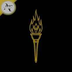 Torch - Line Art - 2D Wall Art Decor