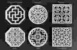 Traditional Oriental Window Pattern Coasters Set 2