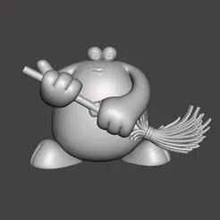 TRAP DOOR BERK WITH BROOM FANTASY FIGURE MODEL TOY SCULPTURE