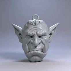 Troll Head Keychain | Rugged Fantasy Creature 3D STL File, Printable Monster Charm