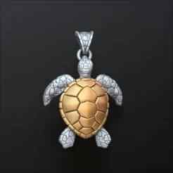 Turtle Pendant 3D print model
