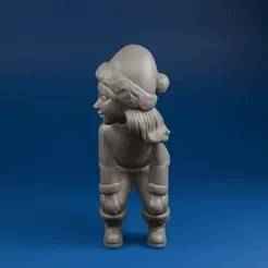 Twerking Santa Girl STL – Funny Cartoon Style Christmas 3D Model