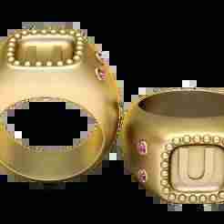 U ALPAHBETS RING   3d printable model