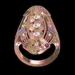 Unique Art Deco Style Womens Ring