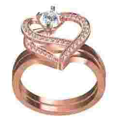 Unique Dual Heart Engagement Ring for Women