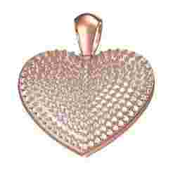 Unique Fully Diamond Plated Heart Pendant