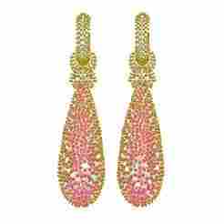 Unique Pink Diamond Hoop Earring