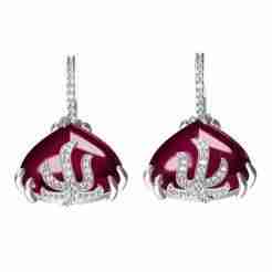 Unique Ruby Stone Hoop Earring
