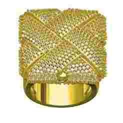 Unisex Cross weave Dome Diamond Ring