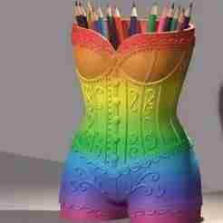 Victorian Corset Pen Holder – Stylish 3D Printable Organizer & Desk Décor