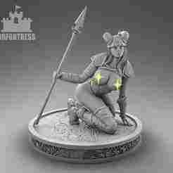 Viking girl on her knees