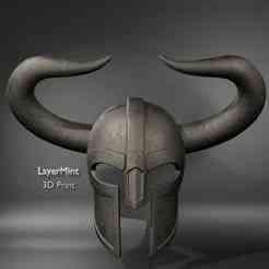 Viking Horned Helmet STL File – Fantasy Warrior Helmet – 3D Printable Medieval Cosplay Prop