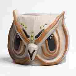 Vintage halloween owl head bucket lantern