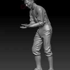 Vintage Man with Cap – Fountain Scene Companion Figure (3D Printable Statue)