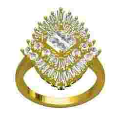 Vintage Style Art Deco Cluster Engagement Ring
