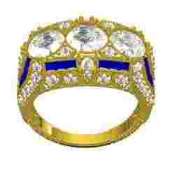 Vintage Three Stone Diamond Engagement Ring