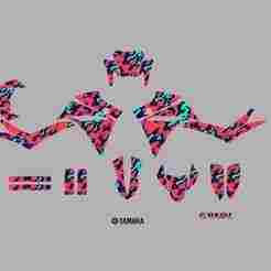 VINYL DESIGN FOR: XT 660R, XT 660R CAMOUFLAGE SANDY PINK PINK GREEN GREY BLACKS GREY AND WHITE YAMAHA Custom, Sticker, Fairing