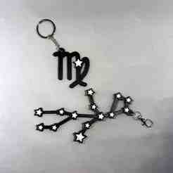 Virgo Constellation and Zodiac Symbol Keychain Bundle - 3D Printable STL Files - NO AMS - COMMERCIAL LICENSE ♍︎