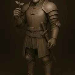 Warrior with Rose STL – Medieval Knight 3D Model