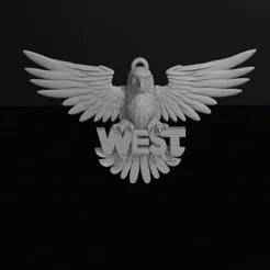 WEST" Hip-Hop Eagle Medallion - Pre-supported - Commercial License