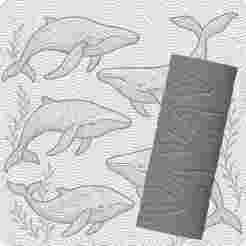 Whale Ocean Pattern | Debossed Pattern Roller for Clay | Decorative Whale 3D Print Design