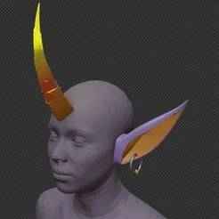 wild rift soraka ear horn 3D print model