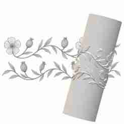 Wildflower Ribbon Borders Clay Roller – Embossed Texture STL for Pottery, Polymer Clay & Slab Work