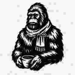Winter Sasquatch Coffee Lover Wall Art Home Decor