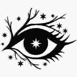witch's eye framed by branches and stars 2 - 2D/3D Wall Art STL+SVG For CNC Router, Plasma, Waterjet, Laser & 3D Printer
