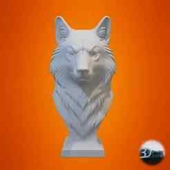 Wolf Bust 3D Model – Decorative Sculpture