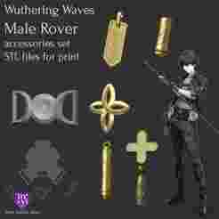 Wuthering Waves Male Rover accessories set  STL files for print