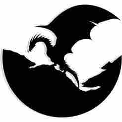 wyvern flying over a moon-shaped battlefield 6 - 2D/3D Wall Art STL+SVG For CNC Router, Plasma, Waterjet, Laser & 3D Printer