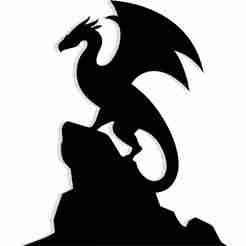 wyvern perched on a cliff 2 - 2D/3D Wall Art STL+SVG For CNC Router, Plasma, Waterjet, Laser & 3D Printer