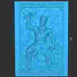 Xangô in Bas-relief - STL Decorative Plate for 3D and CNC Printing