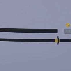 Yami Sukehiro katana, belt buckle, and button for cosplay